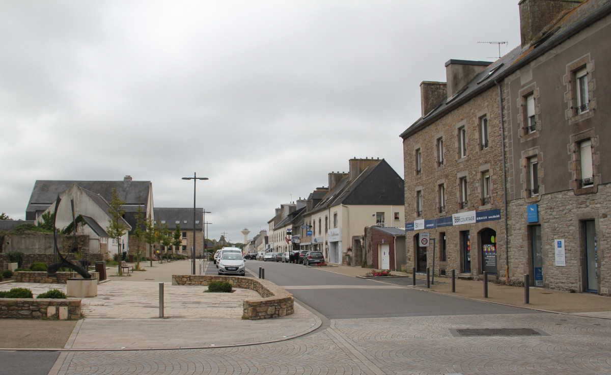 Le centre-ville de Ploudalmézeau